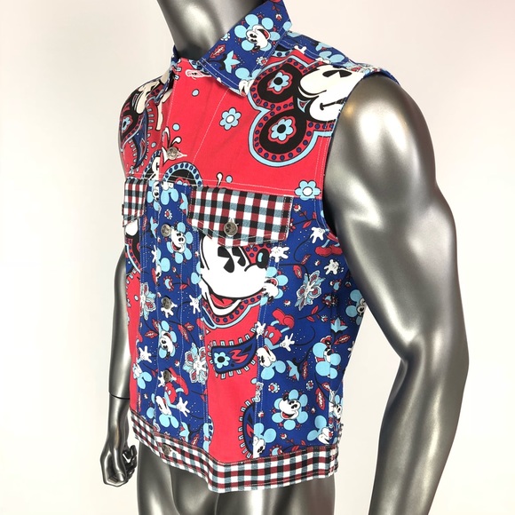 Walt Disney Co. Denim Vest Mickey Size M Unisex - Picture 2 of 8